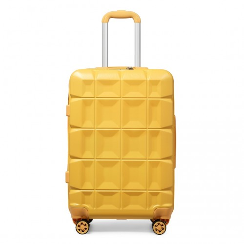 K2292L - Kono 28 Inch Lightweight Hard Shell ABS Suitcase With TSA Lock - Yellow
