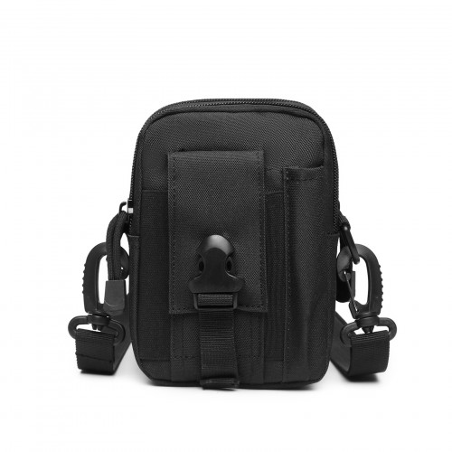 S2053 - Kono Casual Small Canvas Cross Body Bag - Black