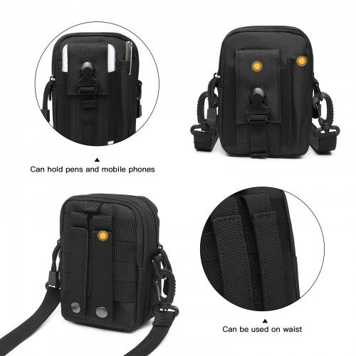 S2053 - Kono Casual Small Canvas Cross Body Bag - Black