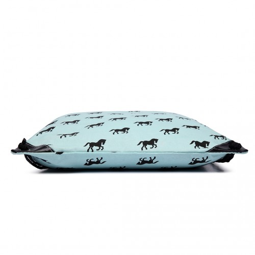 E1406H - Miss Lulu Unisex Drawstring Backpack Horse Blue