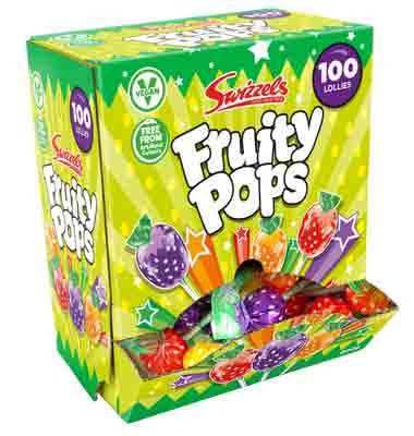 100 X Swizzels Fruity Pops Spenderbox