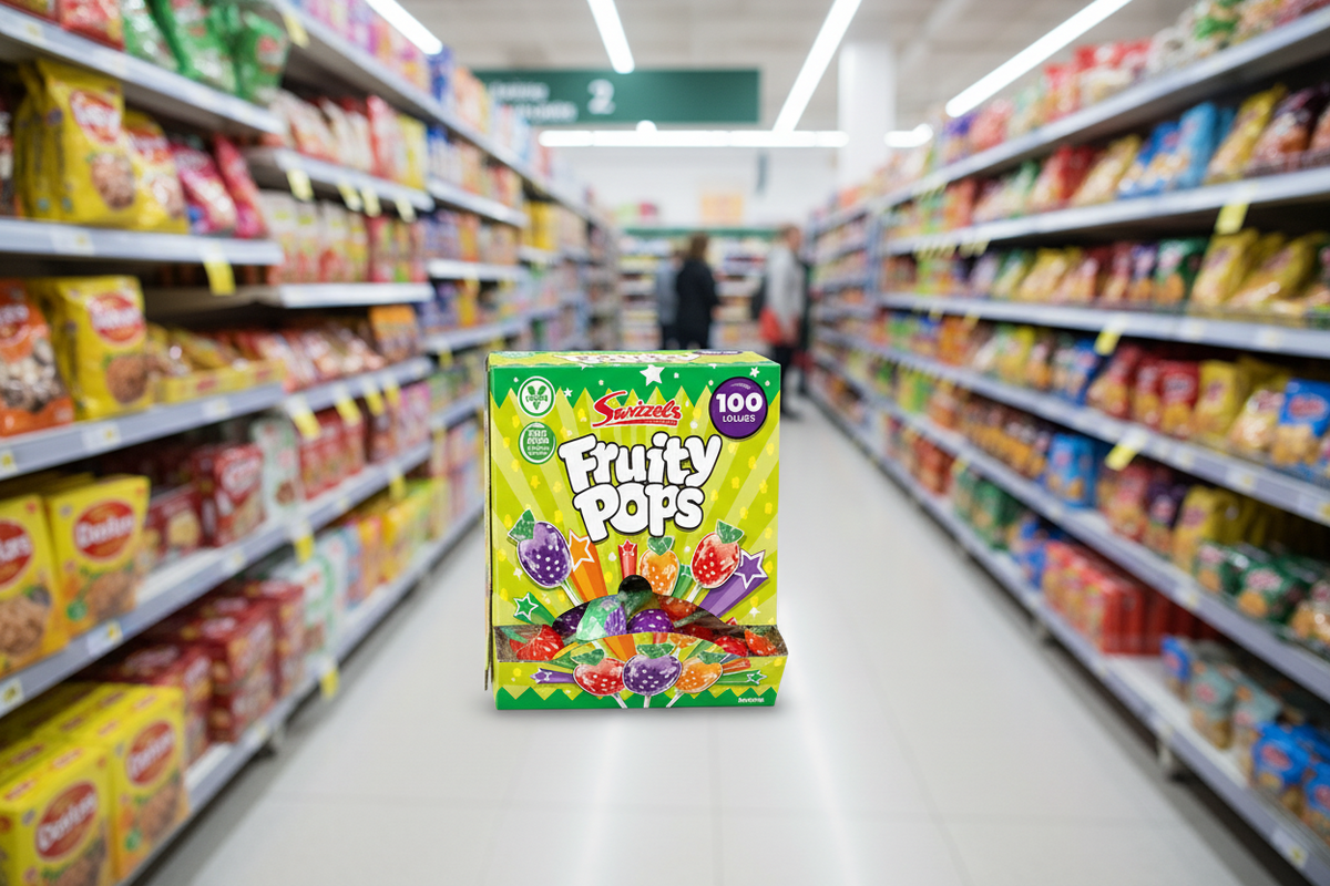 100 X Swizzels Fruity Pops Spenderbox