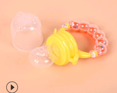 Doodle hazelnut bite bite pacifier food grade silicone food supplement baby fruit and vegetable music rattle