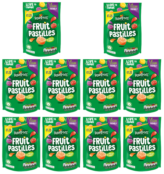 10 x Bolsas de Rowntrees Fruit Pastilles para compartir - 114 g