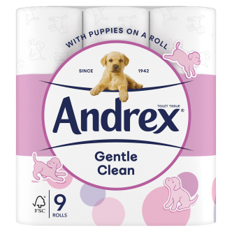 5 x Andrex Gentle Clean Toilettenpapier – 9 Rollen
