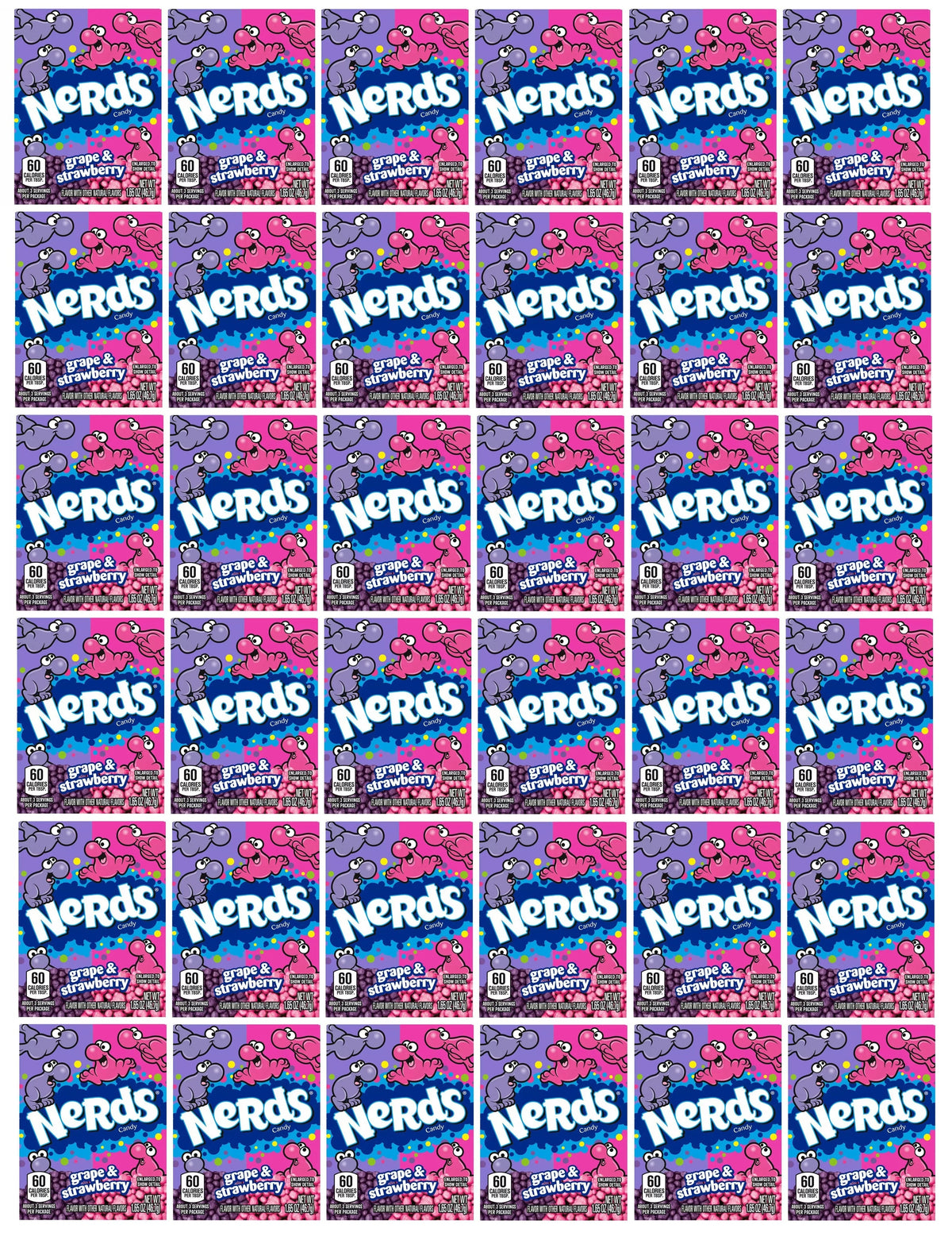 36 x Nerd Grape And Strawberry Impulse Pack - 46.7G