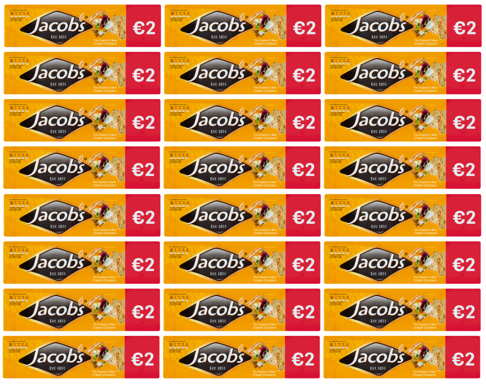 24 x Jacobs Cream Cracker 2 Euro - 300g