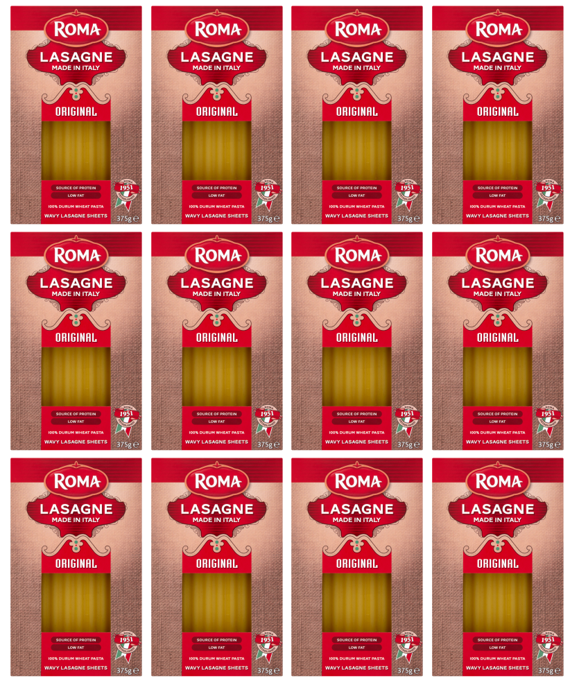 Roma Lasagne Wavy Sheets 375g – Case of 12