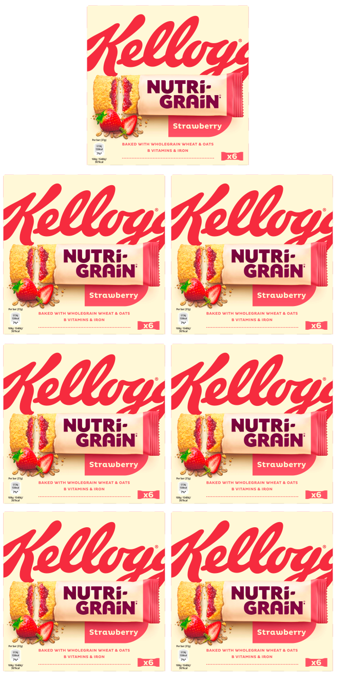 7 X Kellogg's Nutri-Grain Erdbeer-Snackriegel 6X37G