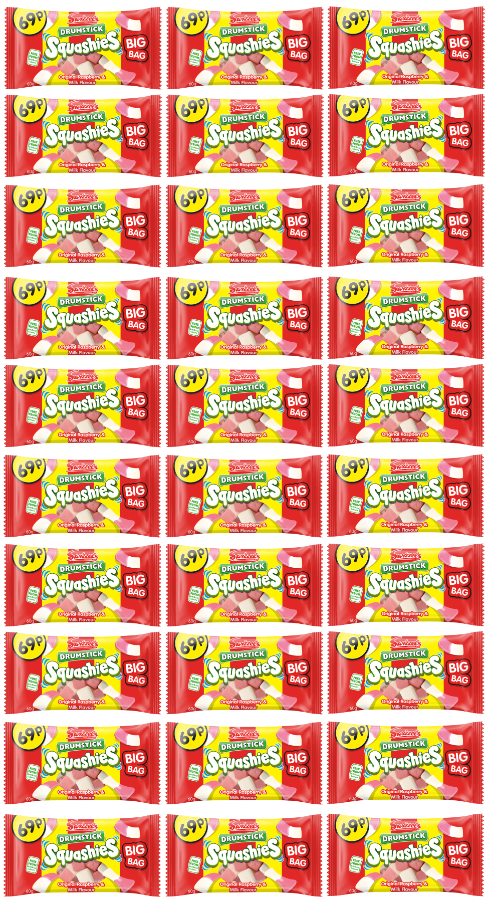30 X Squashies Drumstick Original 60G