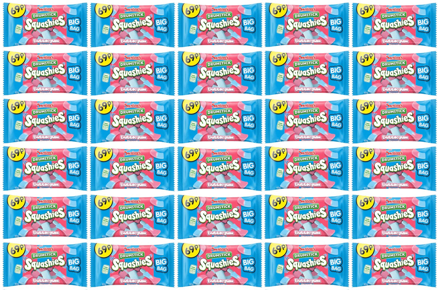 Squashies Drumstick Bubblegum 60g — Paquete a granel de 30 unidades