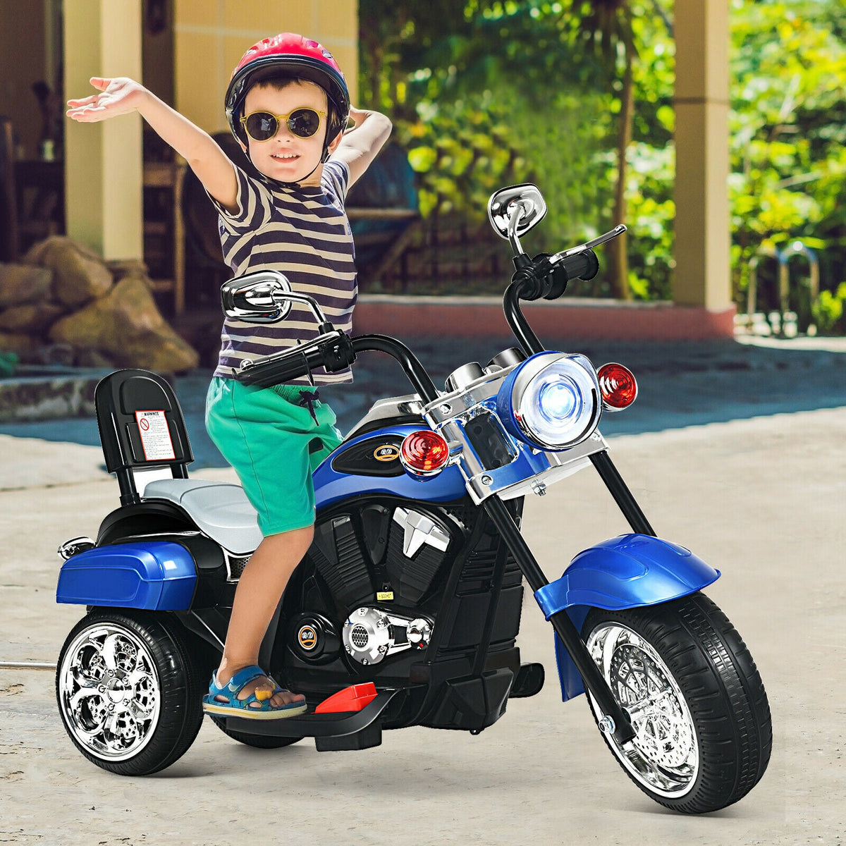 Kids Electric Motorcycle Motorbike 6V Battery Horn Headlight-Black