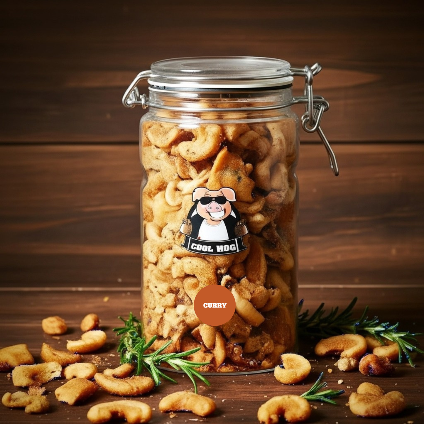 Cool Hog Curry Flavour Pork Scratchings Jar | Traditional & Crunch