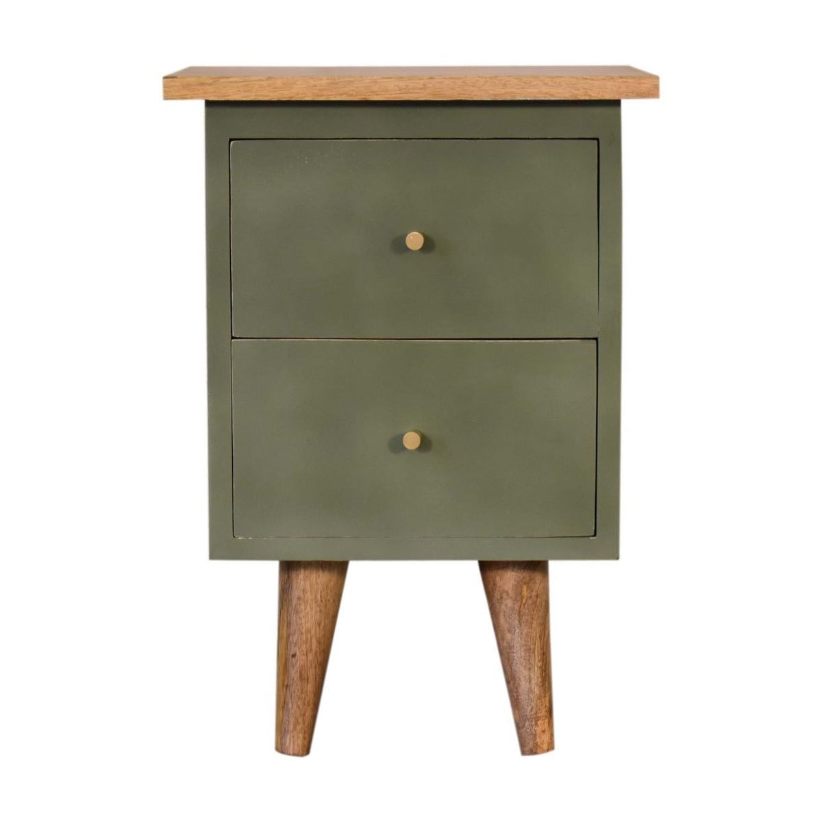 Artisan Olive Hand Painted Bedside Table