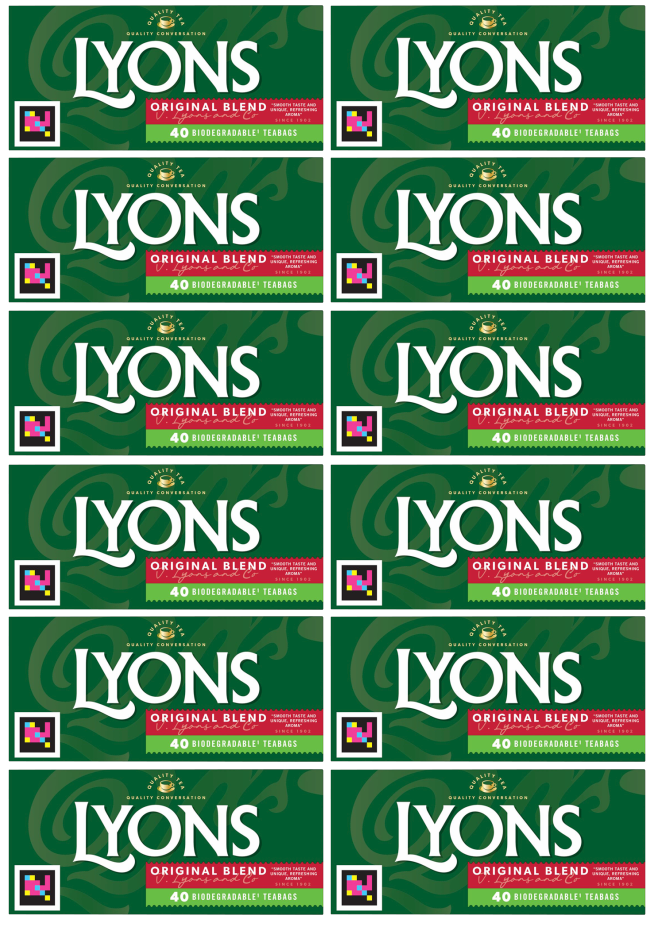 12 x Té Lyons Original 40 unidades - 116G