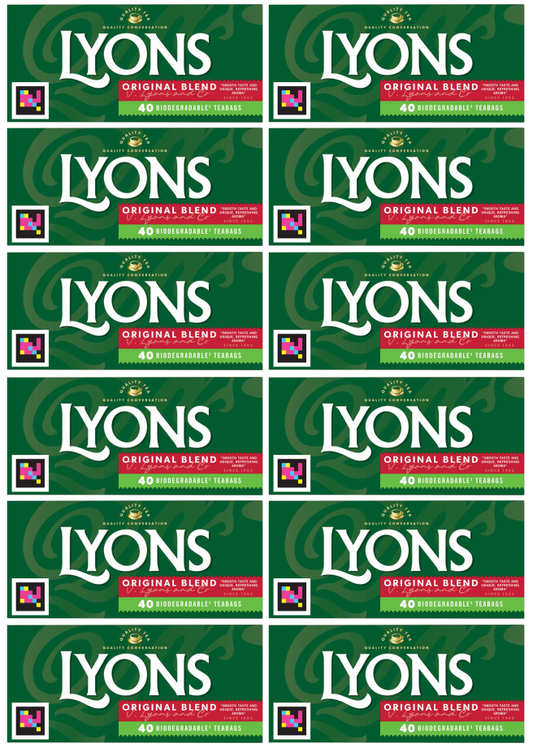 12 x Té Lyons Original 40 unidades - 116G
