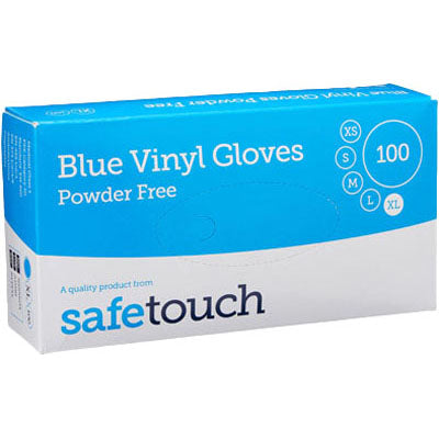 Blue Vinyl Gloves Medium Powder Free | 100 Pack