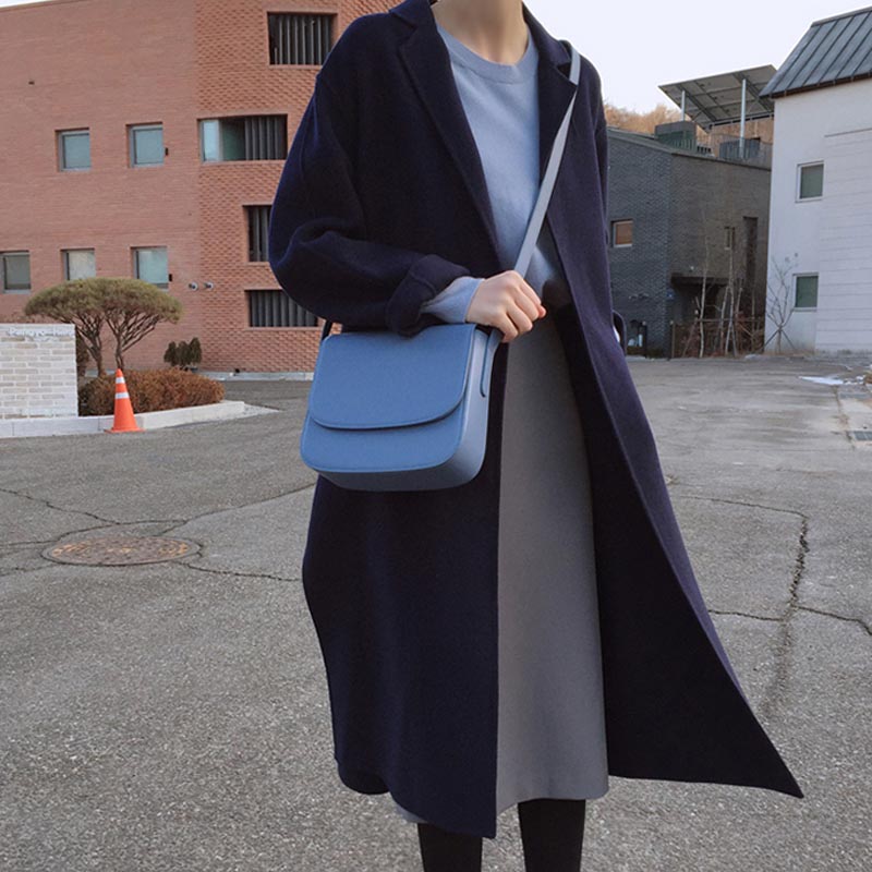 Solid Color Single Shoulder Crossbody Saddle Bag