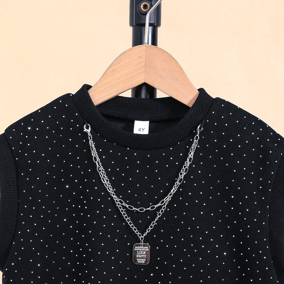 Summer Trendy Sleeveless Vest Boys' Outfit With Starry Sky And Sparkling Rhinestones