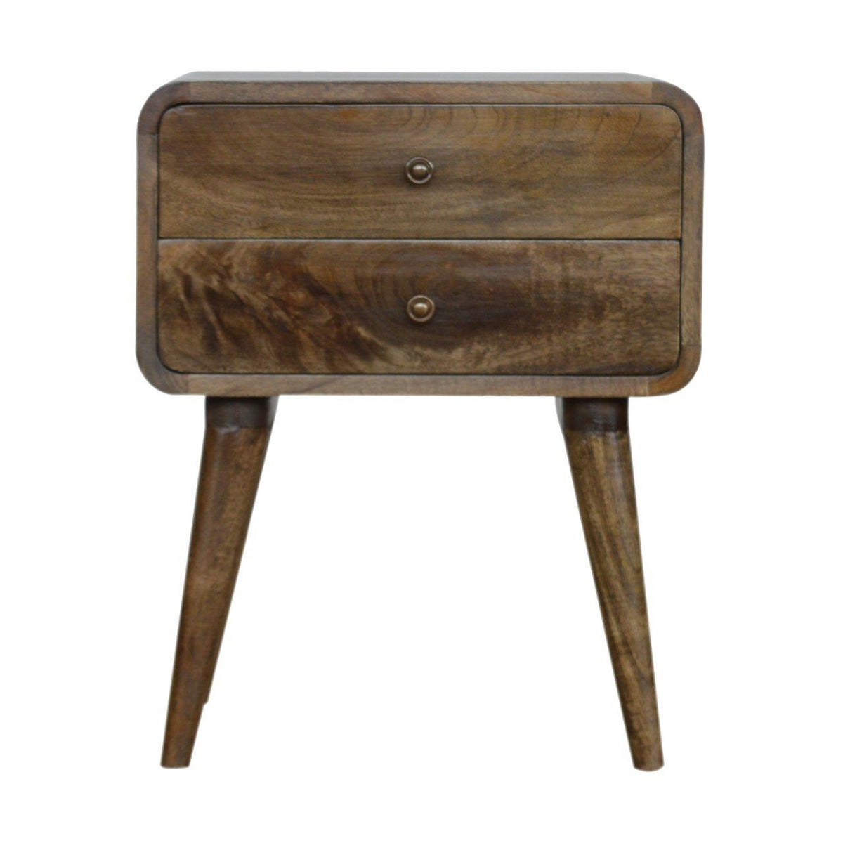 Artisan Curved Classic Grey Washed Bedside Table