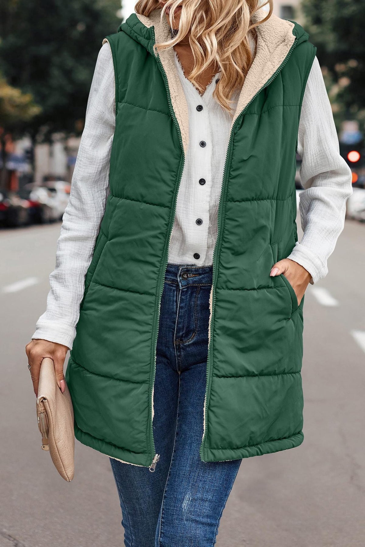 Hooded Double-sided Slim Fit Elegant Cardigan Vest