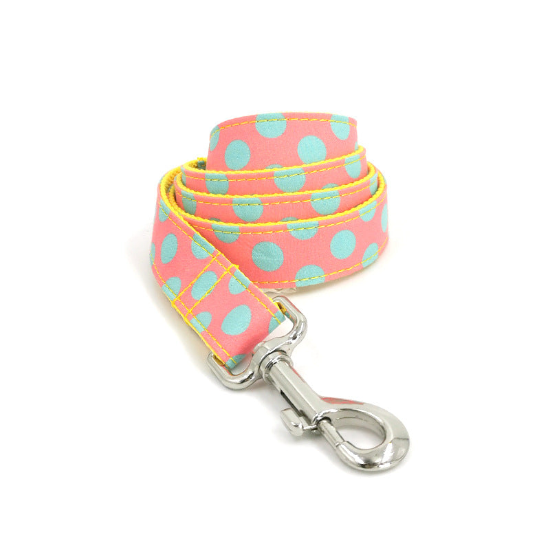 Polka Dot Pet Collar Traction Rope Dog