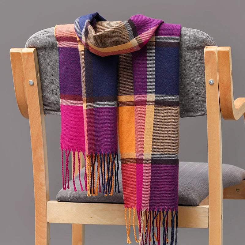 Women Warm classic lattice Scarf Fashion Casual popular Cashmere Couple Plaid Winter  Unisex muffler