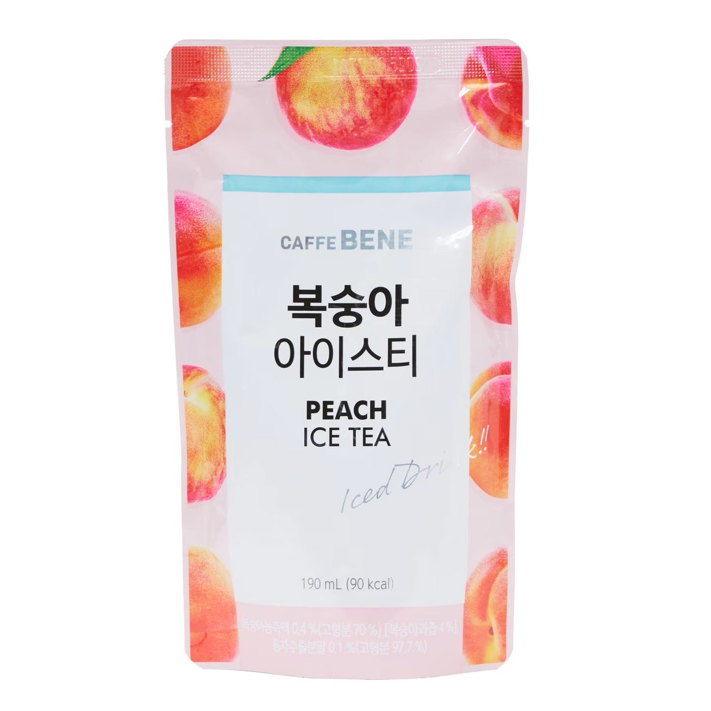 Caffe Bene Peach Ice Tea Pouch Drink 190ml