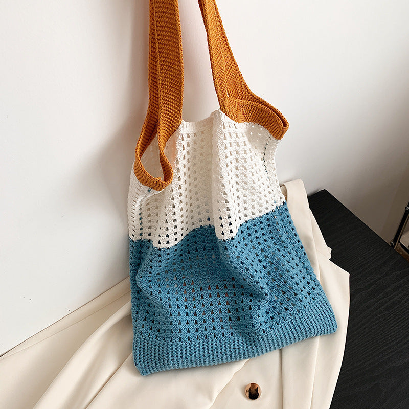 Simple Retro Hollow Knitted Handbag Shoulder Bag