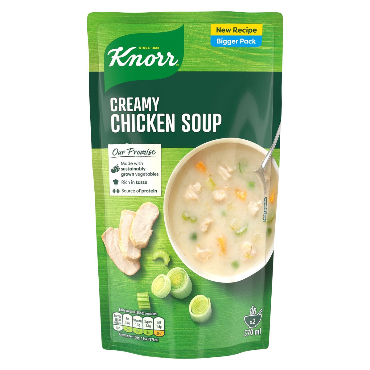 5 x Sopa cremosa de pollo Knorr - 570 ml
