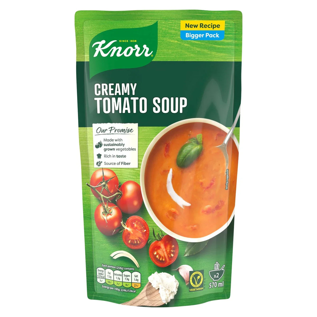 5 x Sopa Cremosa de Tomate Knorr - 570ML