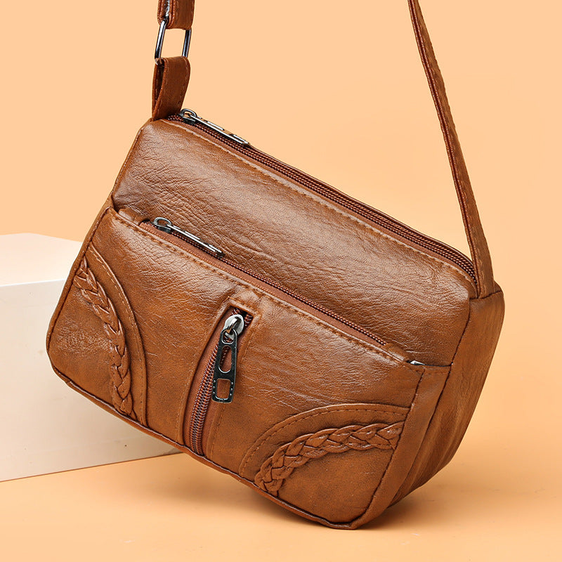 Simple And Lightweight Shoulder Large Capacity PU Crossbody Bag