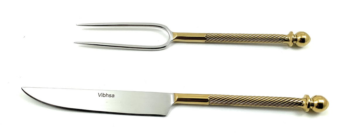 Stainless Steel Carving Knife, Carving Fork Set of 2