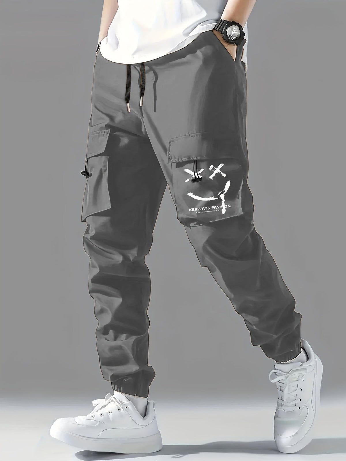 Straight Ankle Tied Wear-resistant Overalls Casual Pants