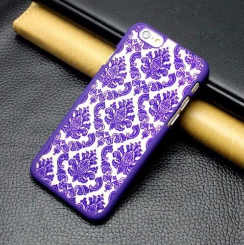 Damask Vintage Pattern Hard Matte Purple Case - For iPhone 6 / 6s