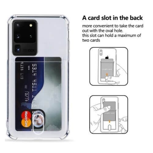 Soft TPU Clear Case With Card Slot - For Samsung S20 Ultra