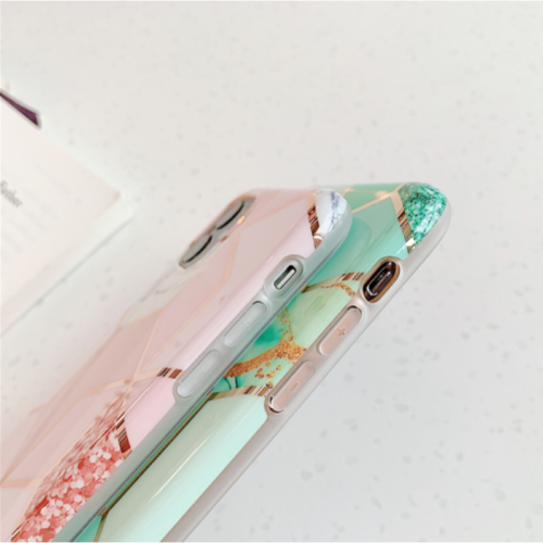 Marble Effect Soft TPU Coral Case - For iPhone 11 Pro