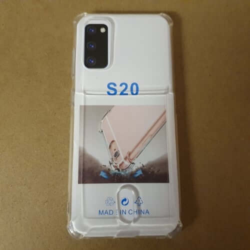 Soft TPU Clear Case With Card Slot - For Samsung S20