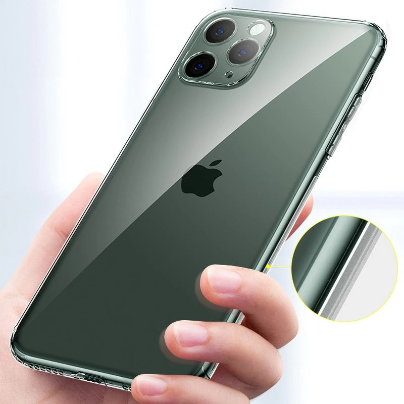 Soft TPU Clear Case with Dust Plug - For iPhone 12 Pro
