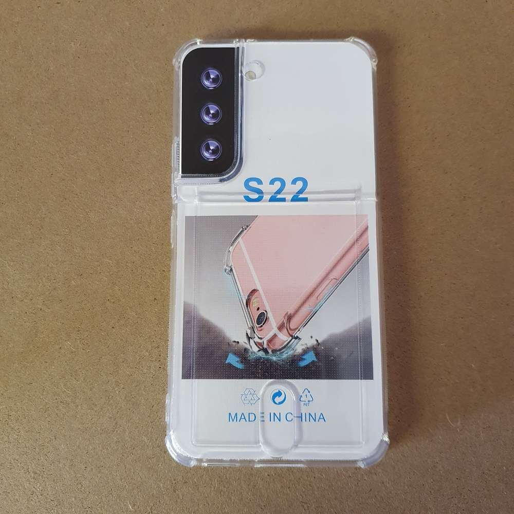 Soft TPU Clear Case With Card Slot - For Samsung S22