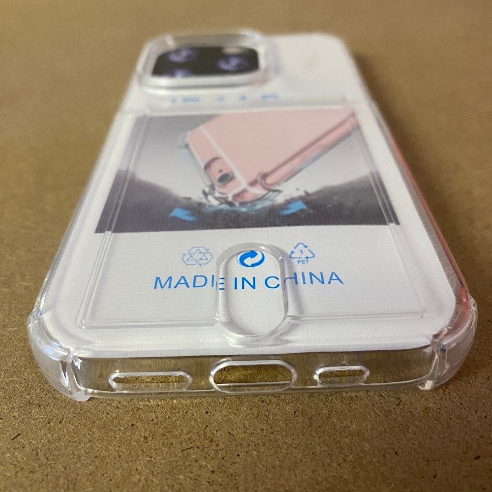 Soft TPU Clear Case With Card Slot - For iPhone 14 Pro