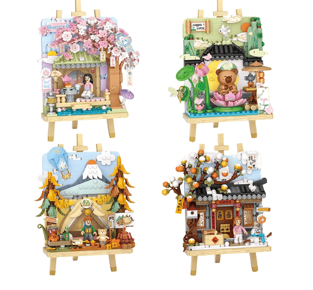 LOZ Cherry Blossoms in Spring Painting Easel 4803