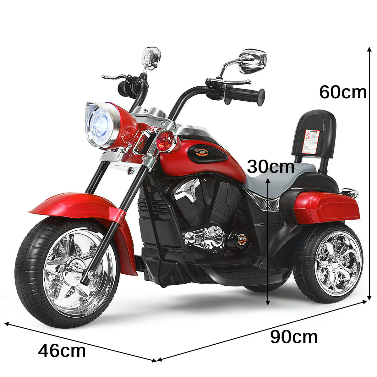 Kids Electric Motorcycle Motorbike 6V Battery Horn Headlight-Black
