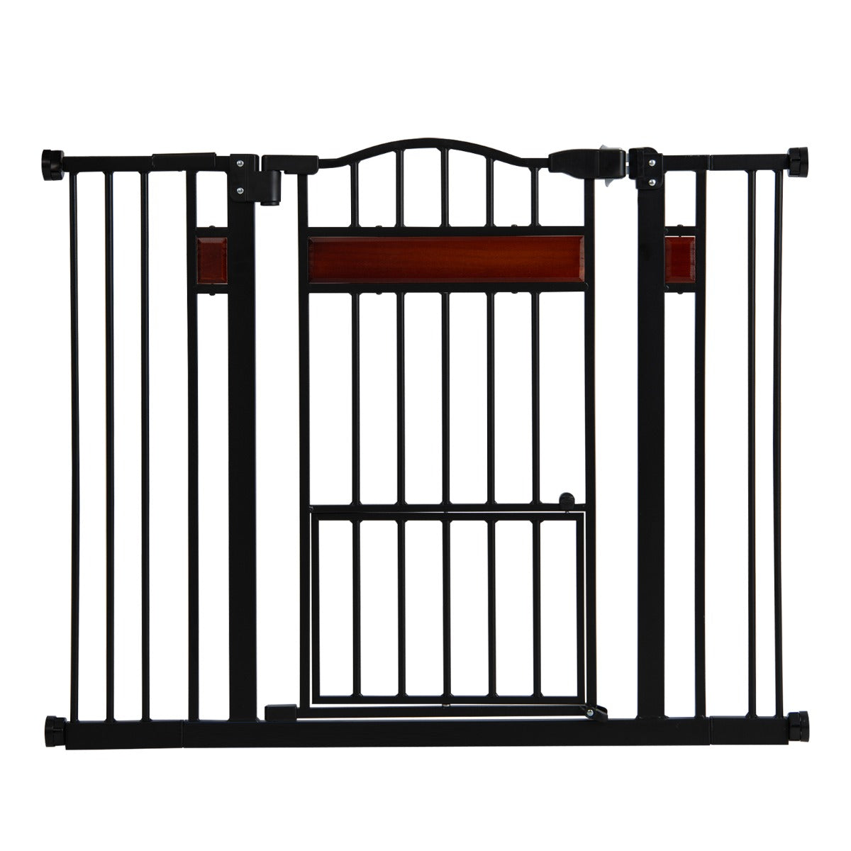 Extra Wide Walk Through Pet Gate for 74-104 cm Openings-Black