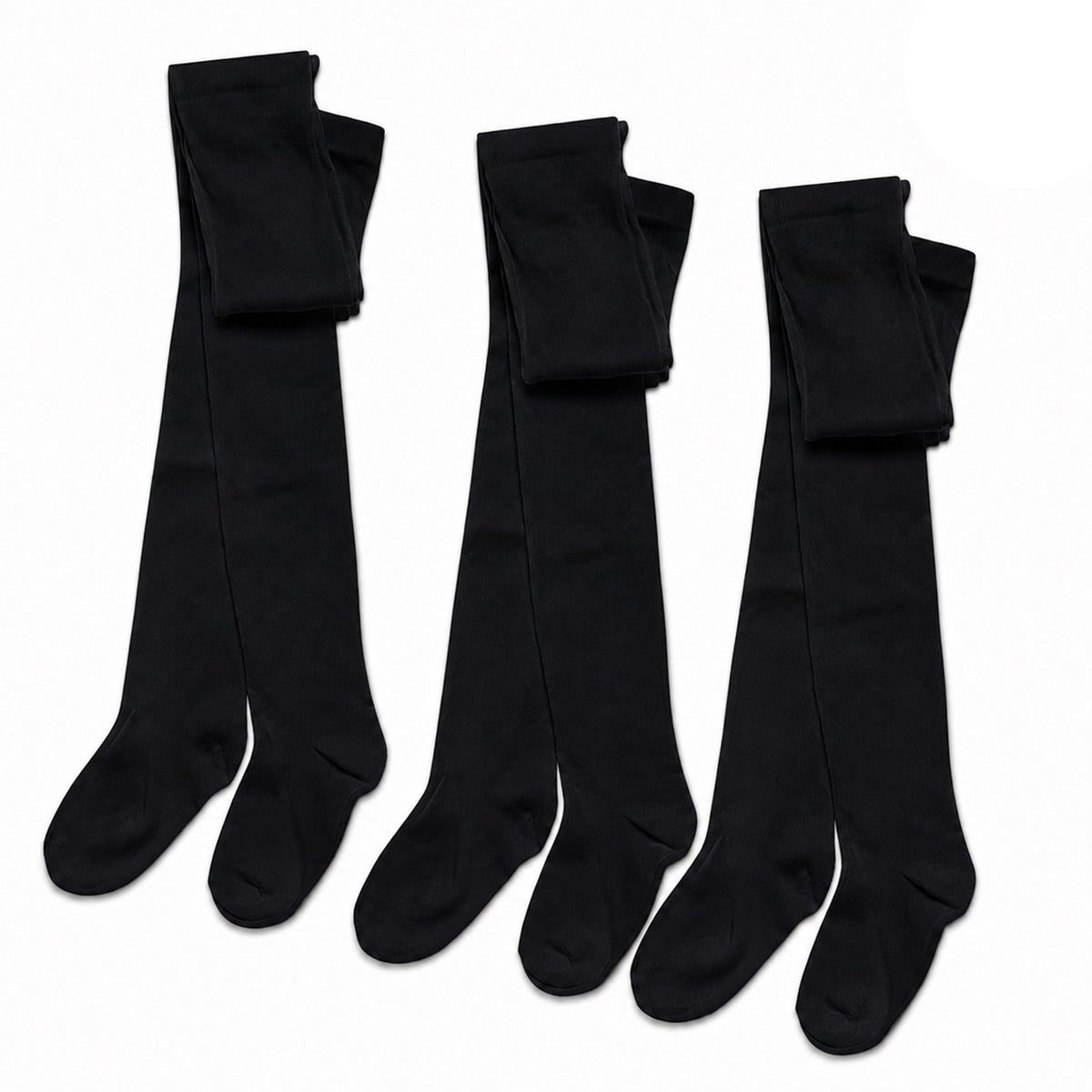 Sock Stack Girls Cotton Lycra Tights 3 Pairs Cotton Rich Back To School Uniform Reinforced Heel Toe Multipack Value
