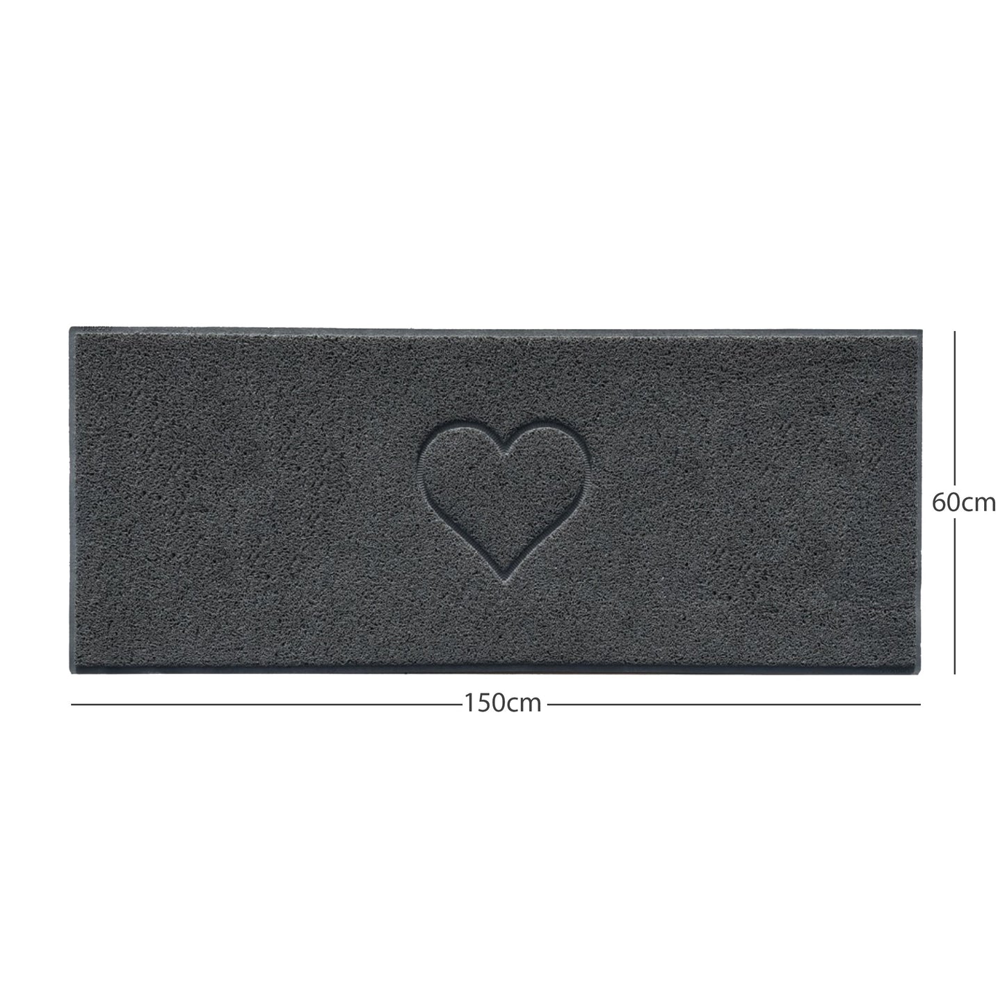 Nicoman Heart Embossed Spaghetti Door Mat | Indoor & Outdoor | Non-Slip | Machine Washable