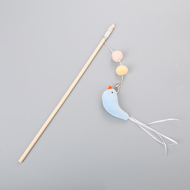Pole Wooden Pole Funny Cat Stick Flexible For Cat Bell Funny Cat Stick Elastic Rope Woodenfor Cat