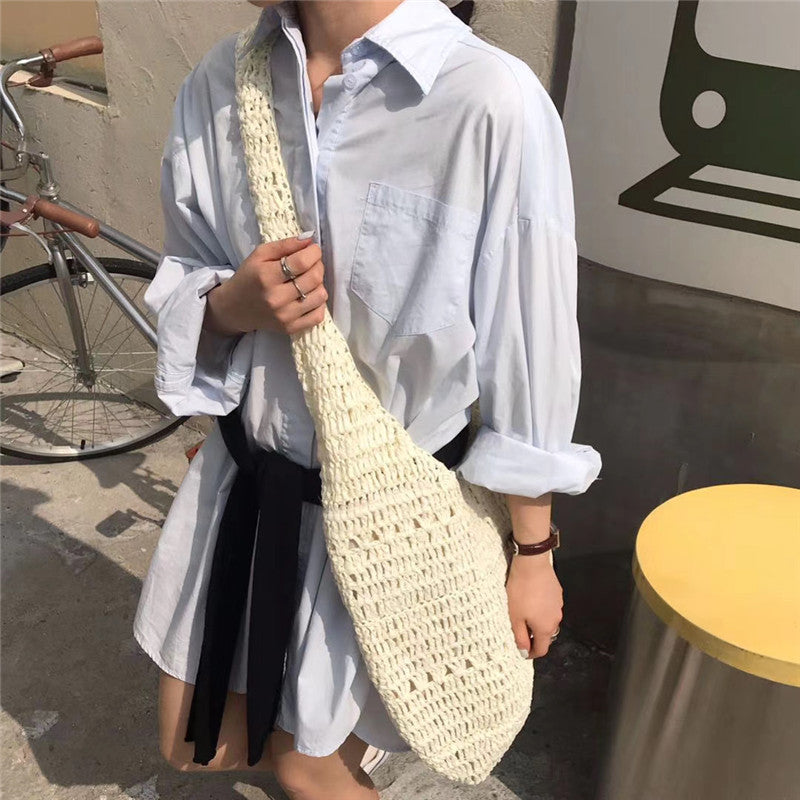 Single Handle Paper-string Woven Bag