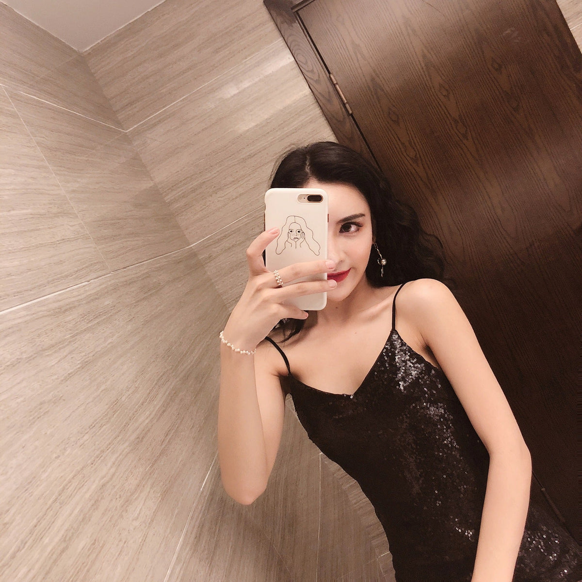Ashion And Simplicity Black Sequin Backless Mini Dress