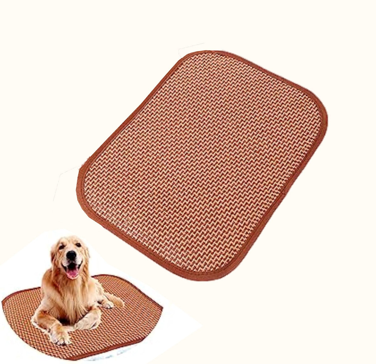 Premium Cat And Dog Cooling Mat - Self Cooling Pad For Summer - Bamboo Rattan Woven Resting Mat - Ideal For Kennels Crates Guinea Pigs And Hamsters